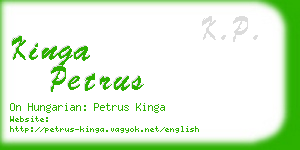 kinga petrus business card